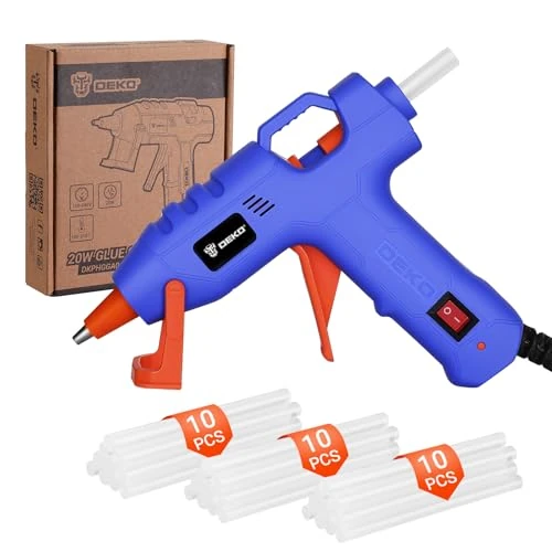 Offre limitée : DEKO Pistolet à Colle Chaude - 20W avec 30 Bâtons de Colle pour Pistolet à Colle - Pour Artisanat, DIY, Bricolage, Réparations Maison - Chauffage Rapide, Bleu de 14.42 € à 9.99 € (31% de remise)