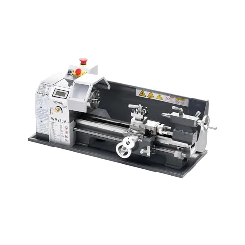 Offerta a tempo: VEVOR Tornio per Metalli, 210 x 370 mm, Tornio di Precisione da Banco, Variabile Velocità 2500 Giri al Minuto, con Mandrino Ingranaggio 550 W per Elaborare Metalli Morbidi Legno Plastici - 0.00% da 716.90 € a 716.90 €