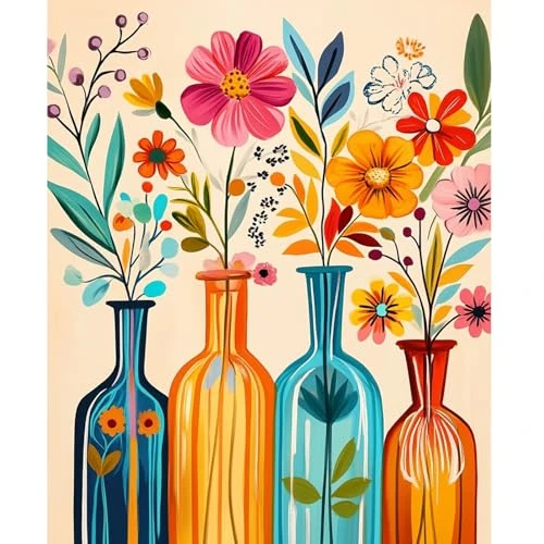 Oferta limitada: NEWENMO Arreglos Florales Pintar por Numeros Adultos,Hermosas Flores Pintura por Numeros Kit,DIY Retro Paint by Numbers Adult,con Pinceles y Pigmento Acrílico,Decoracion para Hogar,Sin Marco 40x50cm de 6.99 EUR a 4.99 EUR (ahorro 29%)