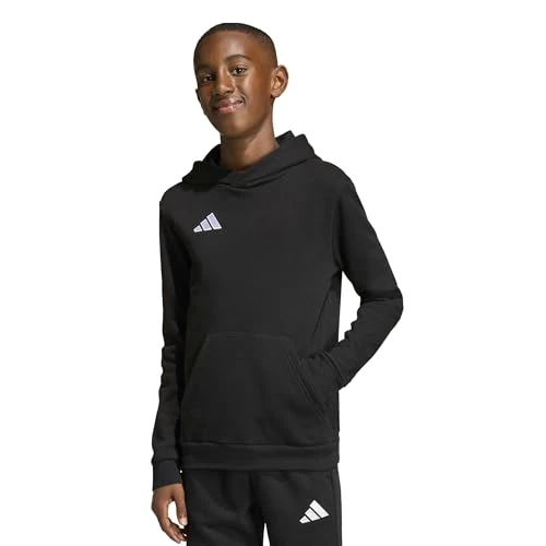 Limited-time offer: adidas Unisex Kids Entrada26 Hoodie Kids Sweatshirt, black/white, 5-6 Years from 30.00 £ to 9.12 £ (save 70%)