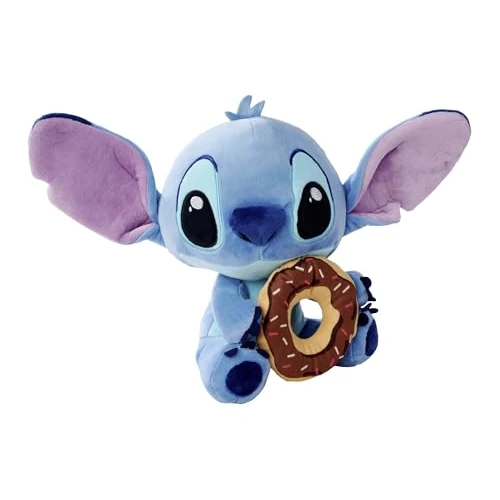 Disney Stitch con doughnut, peluche da 25 cm, adatto dai primi mesi di vita