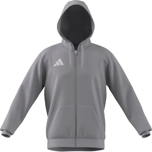 adidas Homme Entrada26 Full Zip Hoodie, Team Light Grey/White, 3XL