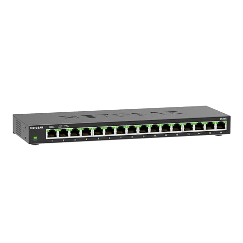 Offerta a tempo: NETGEAR Switch Gigabit a 16 porte, Switch Ethernet GS316 - Montaggio desktop o a parete e garanzia limitata a vita - 11% da 81.99 € a 72.99 €