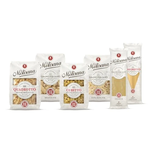 Offerta a tempo: La Molisana - Multipack di Pasta Classica, Box da 3 Kg con 6 confezioni, Linguine, Trighetti, Rigatoni, Cubetti, Quadrotti, Pasta Mista, Grano Italiano, Trafilatura al Bronzo - 0.00% da 7.20 € a 7.20 €