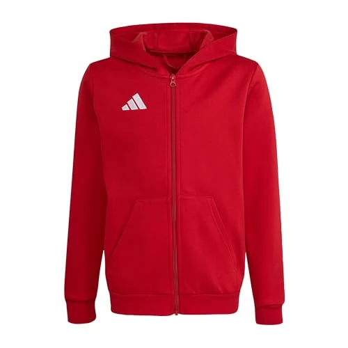 Offerta a tempo: adidas Unisex - Bambini e Ragazzi Entrada26 Full Zip Hoodie Kids Sweatshirt, Team Power Red 2/White, 9-10 Years - 25% da 45.00 € a 33.71 €