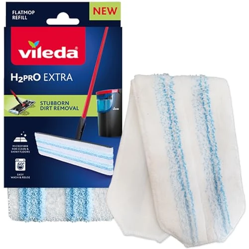 Offerta a tempo: Vileda H2PrO Flat Mop Ricambio | Panno resistente in microfibra | Rimozione dello sporco ostinato | Facile da applicare | Lavabile in lavatrice | Per tutti i pavimenti - 46% da 13.00 € a 6.99 €
