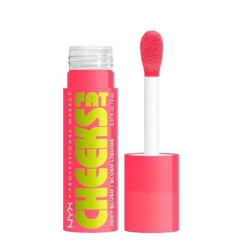 NYX Professional Makeup Fat Cheeks Juicy Blush Vloeibare rouge, houdt 12 uur, houdt tot 24 uur vocht, met frambozen- en kiwi-olie, kleur: Guava Gush, 8 g