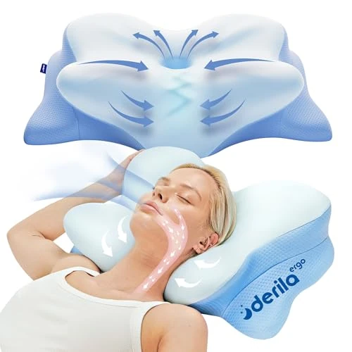 Offerta a tempo: Derila Ergo Cuscino Cervicale Memory Foam - Cuscino a Farfalla con Tecnologia Avanzata per Dormire - Ideale per ogni Posizione del Sonno - 7% da 59.99 € a 55.99 €