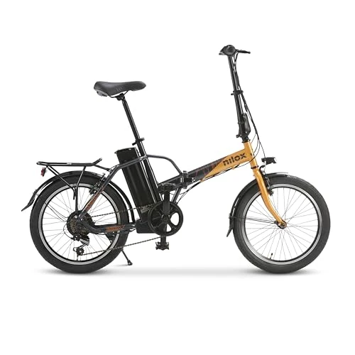 Nilox, Ebike J1 Pro, opvouwbare elektrische fiets, tot 40 km bereik, tot 25 km/u, 36 V/250 W motor en 36 V-8 Ah uitneembare accu, banden van 20 inch x 2,1 inch, 6 versnellingen