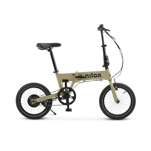 Nilox, Ebike J2, opvouwbare elektrische fiets, tot 30 km bereik, tot 25 km/u, 36 V/250 W motor en 36 V-6 Ah accu, banden van 16 inch x 2,1 inch