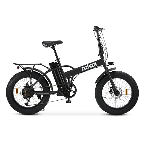 Offerta a tempo: Nilox, Ebike X5 Pro, Bici Elettrica, Fino a 60 km di Autonomia, Fino a 25 Km/h, Motore da 36 V/250 W e Batteria Removibile 36 V-10 Ah, Gomme FAT 20" x 4", Cambio a 6 Velocità - 24% da 899.95 € a 685.00 €