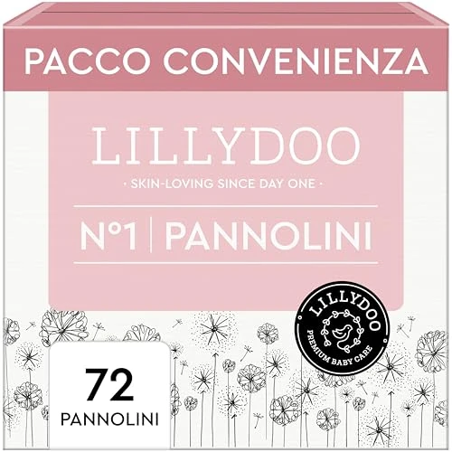 Offerta a tempo: Pannolini LILLYDOO delicati sulla pelle - taglia 1 (2+ kg), pacco scorta (72 unità), protezione contro le fuoriuscite, morbidi, senza profumi & lozioni e dermatologicamente testati - 13% da 18.89 € a 16.52 €