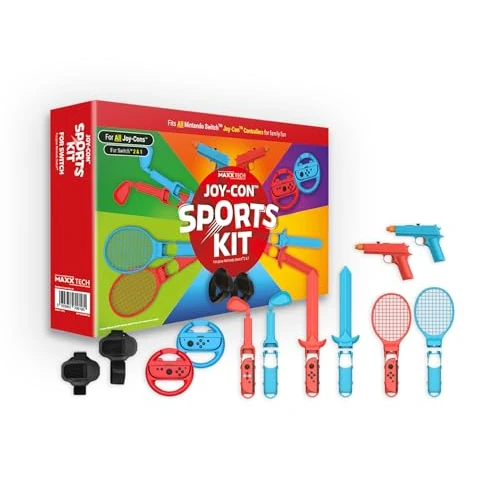 Offre limitée : Maxx Tech Joy-Con Sports Kit for Nintendo Switch 2&1, Switch Sports, 12in1 Joy-con sports kit, Nintendo Switch 2 & 1 compatible de 48.69 € à 48.69 € (0.00% de remise)