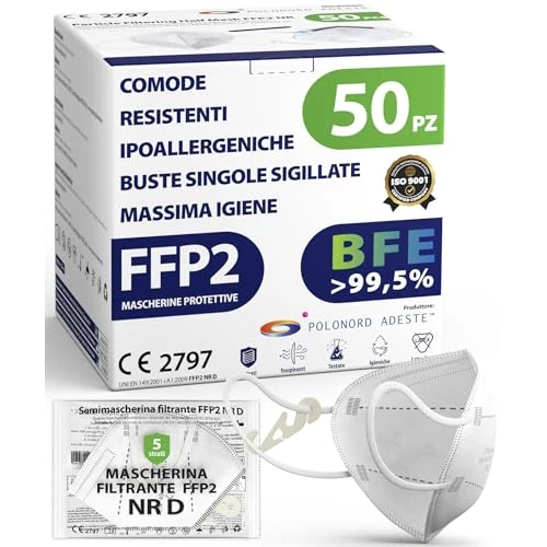 Offre limitée : ADESTE – 50 Masques FFP2 NR D Blancs Certifiés CE, approvisionnement contrôlé, élastiques confortables, hypoallergéniques et réglables. EFB 99,5%. Emballage individuel de 19.97 € à 19.97 € (0.00% de remise)