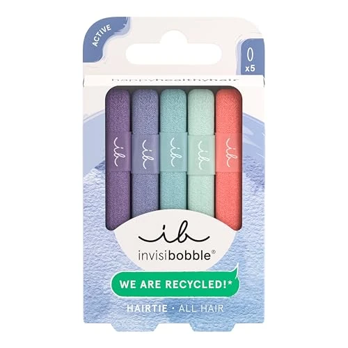 invisibobble HAIR TIE Pastel Dream (5 Stück) – Geflochtene Haargummis in sanften Pastellfarben – Spiral Hair Ties als stilvolle Zopfhalter & Armband – Sanfter Halt für feines Haar