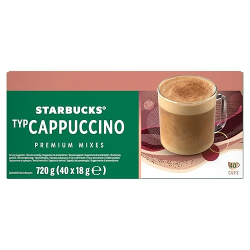 Offre limitée : STARBUCKS Cappuccino - 40 Sachets Solubles - Spécialités Instantanées Gourmandes - Café 100% Arabica - Facile à Emporter - Boîte de 40 Sticks de 18g - 720g de 25.99 EUR à 19.49 EUR (remise 25%)