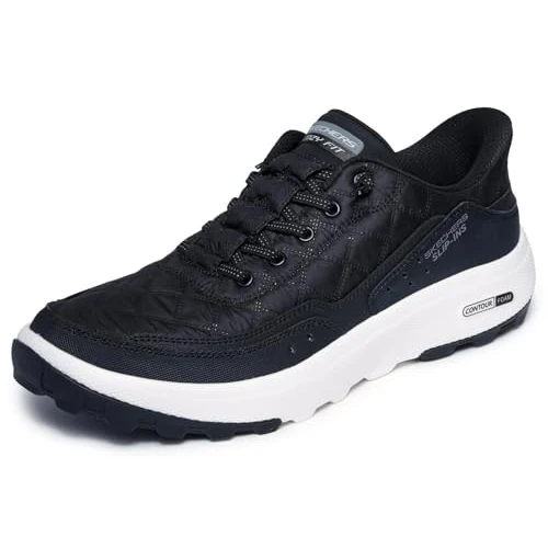 Offerta a tempo: Skechers Uomo Urban Explore Slip-In ALLENATRICE, Black Textile/Synthetic/White Trim, 45.5 EU - 28% da 94.95 € a 68.50 €