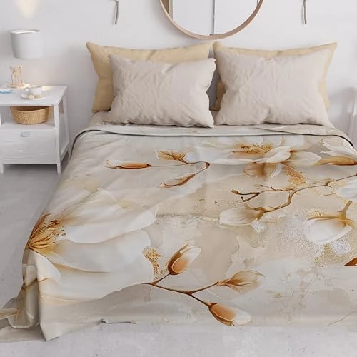 Limitiertes Angebot: PETTI Artigiani Italiani - Sofaüberwurf aus Mikrofaser, 180 x 270 cm, Blumenmuster 25 12 | Mehrzweck-Überwurf für Sofas, Tagesdecke und Tischdecken, waschbar von 30.60 EUR auf 30.60 EUR (Spare 0%)