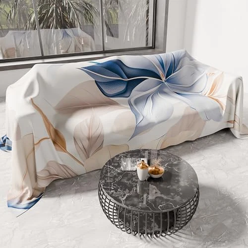 PETTI Artigiani Italiani - Telo Arredo in Microfibra, Copritutto, Copridivano 180x270 cm, Fantasia Floreale 25 164 | Telo Protettivo Lavabile, Copriletto e Copritavolo Multiuso per Divani