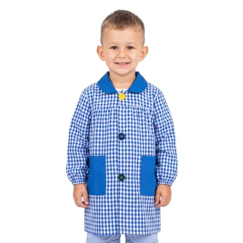 Offre limitée : HOMYBABY® Blouse d'École Enfant – Tablier Maternelle Garçon ou Fille avec Manches Longues, Boutons, Poches et Poignets Élastiques – Facile à Mettre de 13.49 € à 12.18 € (10% de remise)