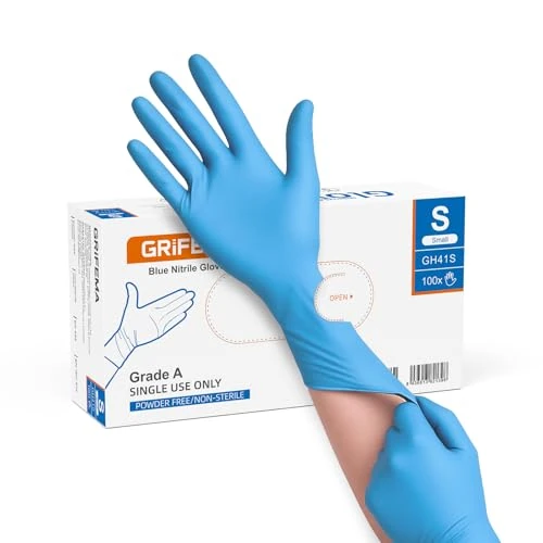 Limited-time offer: GRIFEMA Blue Nitrile Gloves Small, Disposable, Powder Free & Latex Free, Examination Gloves for Medical, Food Safe, Cleaning & Household Use – 100 Pack from 7.79 GBP to 7.79 GBP (save 0%)