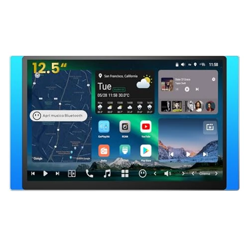 Offerta a tempo: [12.5" QLED con LED laterali] Autoradio 2 DIN Android, Agente AI & Visione AI, Protezione Parcheggio, Avviso Golden Hour, Guida al Rifornimento, 8G+128G, 4G LTE, Audio 7.1.2 CH, Ingresso HDMI,X10G225E - 0.00% da 979.99 € a 979.99 €