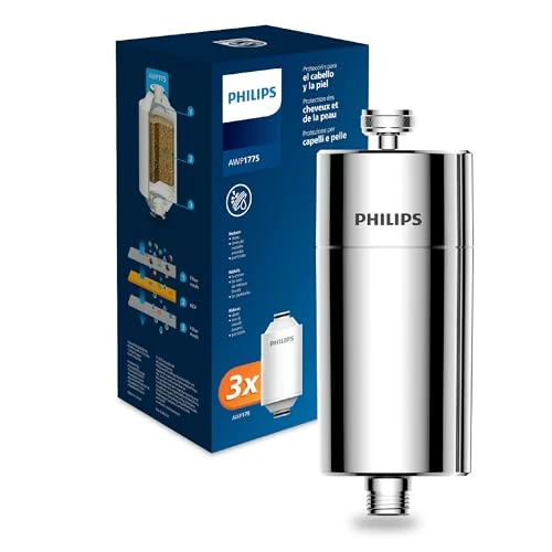 Zeitlich begrenztes Angebot: Philips Water Inline-Duschfilter +3 Ersatzfilterkartuschen reduziert Chlor um bis zu 99 Prozent passend für alle Standardschläuche und -armaturen chrom 50 000 L Filterkapazität von 64.87 € auf 55.06 € (15% Rabatt)