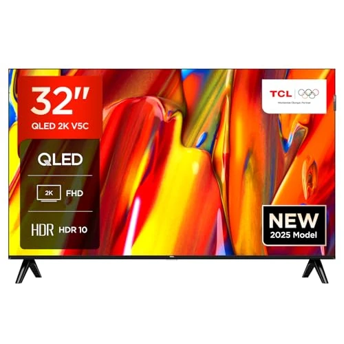 TCL 32V5C Smart QLED Direct 32" Full HD LED TV with Android TV & HDR Compatible with Google Cast & Google Home Slim Design