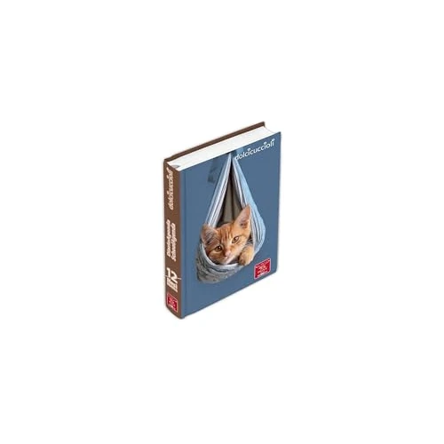 Pigna, Schoolagenda 12 maanden Dolci Cuccioli, 320 pagina's, gewatteerde kartonnen kaft, formaat 13,2x18,3 cm, persoonlijk dagboek, vrije datum, onderwerp katje/blauw, verpakking 1