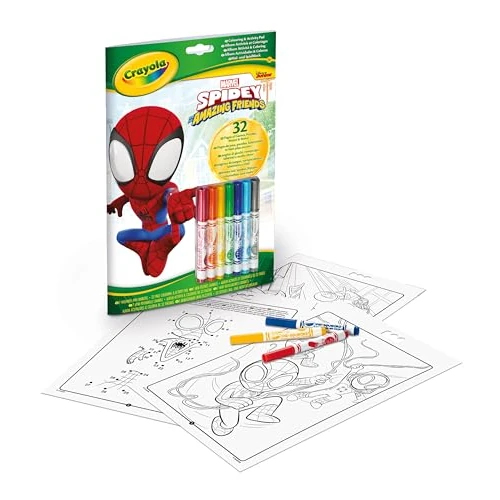 Offerta a tempo: CRAYOLA - Album attività & Coloring Spidey, 32 Pagine da Colorare e 7 Mini Pennarelli Lavabili, 04-2809 - 43% da 6.99 € a 3.99 €