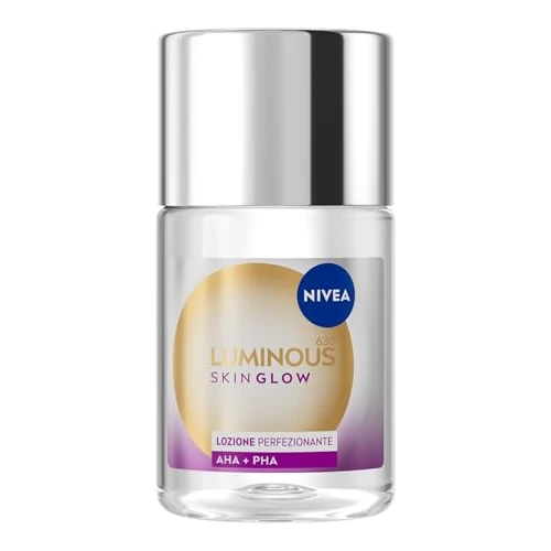 NIVEA Luminous630 Skin Glow Balsam do twarzy 100 ml, balsam do złuszczania twarzy bez spłukiwania dla natychmiastowego blasku i jednolitej cery, tonik do twarzy z AHA, PHA i aloesem