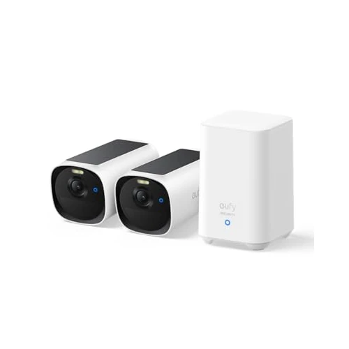 Offerta a tempo: eufy Security eufyCam E40 2-Cam Kit (HomeBase 2), Telecamera di Sicurezza Wireless Solare da Esterno, Risoluzione 2K con Pannello Solare Integrato, Visione Notturna MaxColor - 17% da 204.99 € a 169.99 €