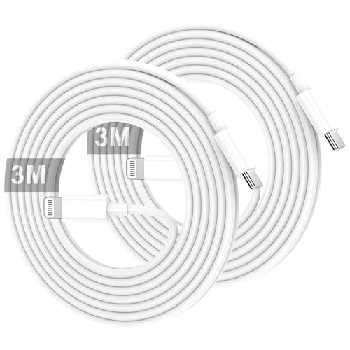 ZMHPJQ 3 m iPhone Ladekabel USB C [MFI zertifiziert] 2er-Pack Schnellladekabel Typ C auf Lightning Fast Charger Kabel für Apple iPhone14 13 12 Pro Max Mini/11/XS/X/8 Plus/2020 SE/iPad