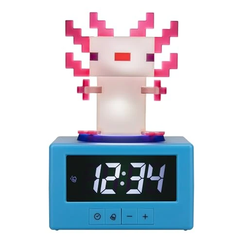 Offerta a tempo: Paladone Minecraft Axolotl Sveglia Digitale con Funzione Luce Notturna, Regalo per Giochi e Decorazioni per Camera da Letto con Licenza Ufficiale per Bambini e Ragazzi - 3% da 27.49 € a 26.76 €