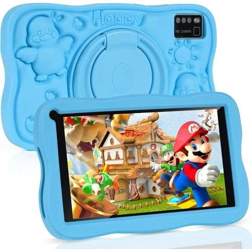 Limitiertes Angebot: SUMTAB Kinder-Tablet 7 Zoll mit Elternsteuerung, Android 13 Tabletten, 8 GB RAM 64 GB ROM (256 GB Erweiterung) Bluetooth, WLAN, Tablet für Kinder mit Hülle (Blau) von 59.82 EUR auf 59.82 EUR (Spare 0%)