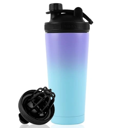 kiptyg Protein Shaker, Shaker Protein Shake, 750 ml Protein Shaker Stainless Steel, Protein Shaker with Strainer Shaker, Double-Walled Vacuum Insulated, BPA-Free, Leak-Proof for Sports, Fitness