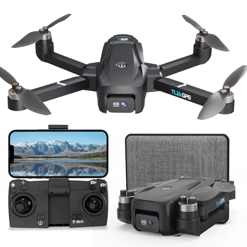 Offre limitee: Toladrone Drone avec Caméra 4K Drones GPS pour Adultes Retour Automatique Transmission WiFi 5G Suivez-moi Moteur sans Balais, Quadricoptère Pliable pour Débutants, TL16GPS de 129.99 EUR a 104.48 EUR (economie 20%)