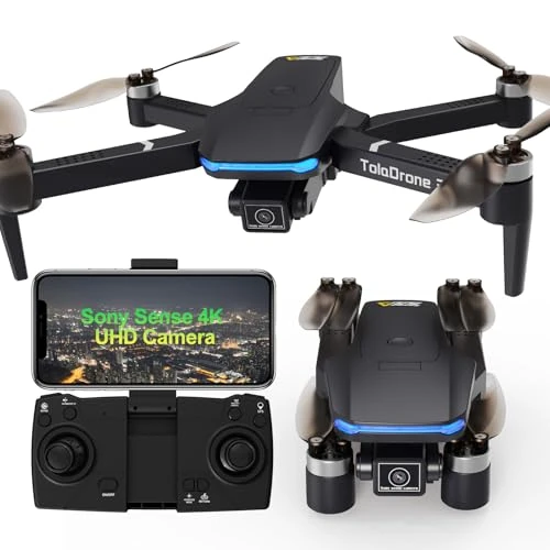 Offre limitee: Toladrone Drone avec Caméra 4K UHD pour Adultes, Drones GPS avec Moteur sans balais, Transmission en Temps Réel 5G, Suivez-moi, Retour Automatique, Drone pour Débutants TD31GPS de 129.99 EUR a 109.98 EUR (economie 15%)