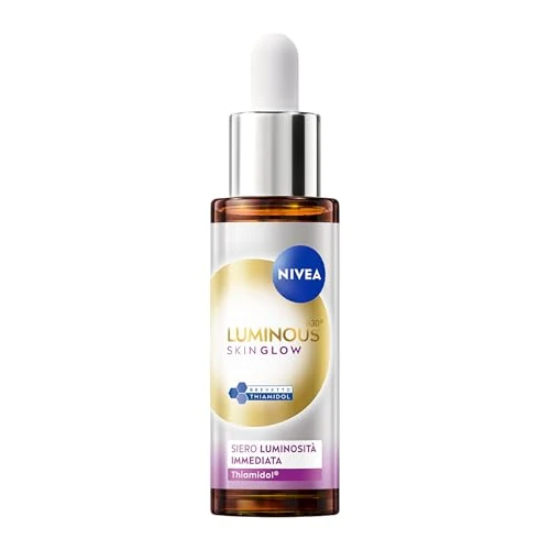 Oferta limitowana: NIVEA Luminous630 Skin Glow Serum do twarzy Natychmiastowa jasność 30 ml, nawilżające serum do twarzy dla równomiernej i promiennej cery, serum twarzy z niacynamidem, aloesem i tiamidolem z 62.57 zł na 62.57 zł (oszczędź 0.00%)