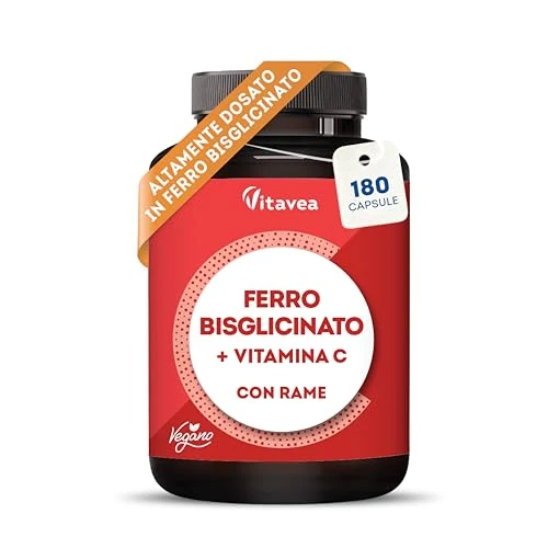 Limitiertes Angebot: Eisen 28 mg mit Vitamin C - Für Immunsystem und Energiestoffwechsel - Hoch bioverfügbares Eisenbisglycinat (Eisen-Chelat) - Vegan, Laborgeprüft, ohne unerwünschte Zusätze - 180 Kapseln - Vitavea von 15.90 EUR auf 13.52 EUR (Spare 15%)