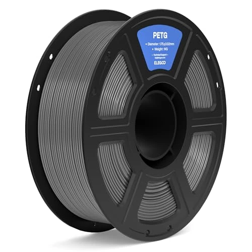 Offerta a tempo: ELEGOO PETG Filamento 1,75 mm Grigio Siderale 1KG, Filamento per Stampante 3D Precisione Dimensionale +/- 0,02 mm, Bobina da 1kg Compatibile con la Maggior Parte delle Stampanti 3D FDM - 43% da 30.00 € a 16.99 €