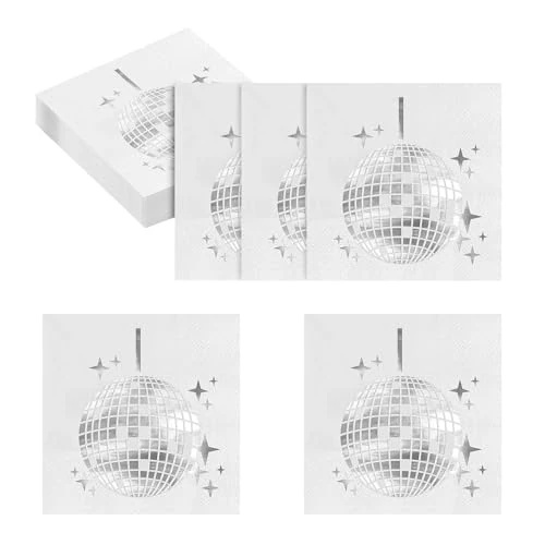 Oferta ograniczona: LINTRA Serwetki urodzinowe, 40 arkuszy, serwetki w stylu retro, na chrzest, białe i srebrne serwetki weselne, nadają się do kawiarni, restauracji, bankietów weselnych i innych scenerii z 42.99 EUR na 42.99 EUR (znizka 0%)