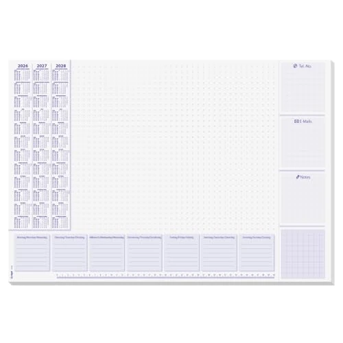 Offerta a tempo: SIGEL H6355 Sottomano di carta- planner settimanale - lilla - circa A2-2026/2027/2028 - DE/EN/NL - 30 foglie - certificazione FSC - 26% da 16.96 € a 12.55 €