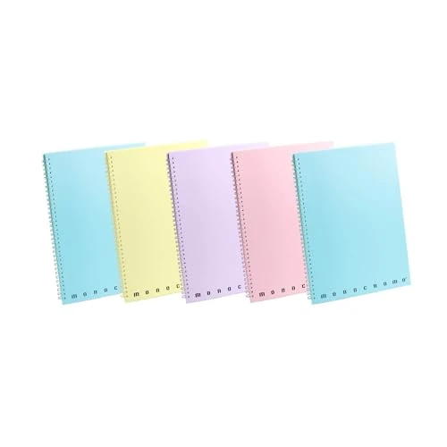 Offerta a tempo: Pigna,Quaderno A4 Spirale MONOCROMO Pastel,formato 22x29,7 cm,Fori e Microperforazioni, 140 pagine, Carta 80 g/m², Copertina PPL,interno 5M,quadretto 5 mm,confezione 5 pezzi - 10% da 31.00 € a 28.02 €