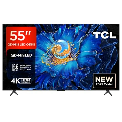 TCL 55C61KS QD-Mini LED TV 55 inch, 4K UHD, Smart Google TV met Dolby Atmos, Game Master
