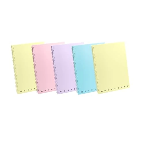 Offerta a tempo: Pigna,Confezione 5 Quaderni Maxi A5 Spirale MONOCROMO Pastel,16X20,3 cm,4 Fori e Microperforazioni, 140 pagine, Carta 80 g/m², Copertina PPL,interno 5M,quadretto 5mm - 0.00% da 18.50 € a 18.50 €