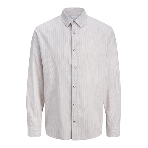Offerta a tempo: Jjesummer Linen Blend Shirt L/S SN, Crockery, XL - 40% da 39.99 € a 23.90 €