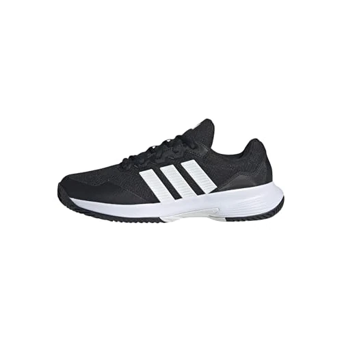 adidas Homme GAMECOURT 2 Tennis Shoes, Core Black/FTWR White/Silver met., 51 1/3 EU