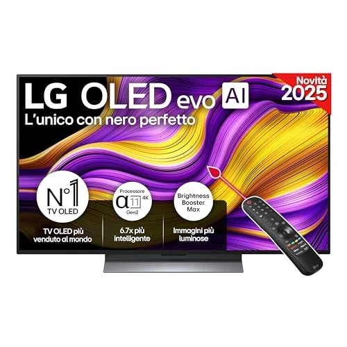 LG OLED evo AI G5 TV 48 pulgadas, Smart TV 4K, base de apoyo incluida, procesador α11 Gen2, Brightness Booster, webOS con AI, Dolby Vision y Atmos, VRR y GSYNC 4K@144Hz, OLED48G56LS 2025