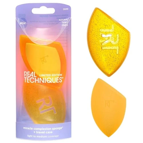 Real Techniques Miracle Complexion Sponge + Travel Case, 2 Count